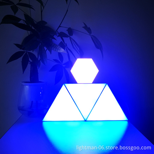 Multi Color Quantum Wall Lamp Pack - Removable Triangle Geometry Night Lights Decor